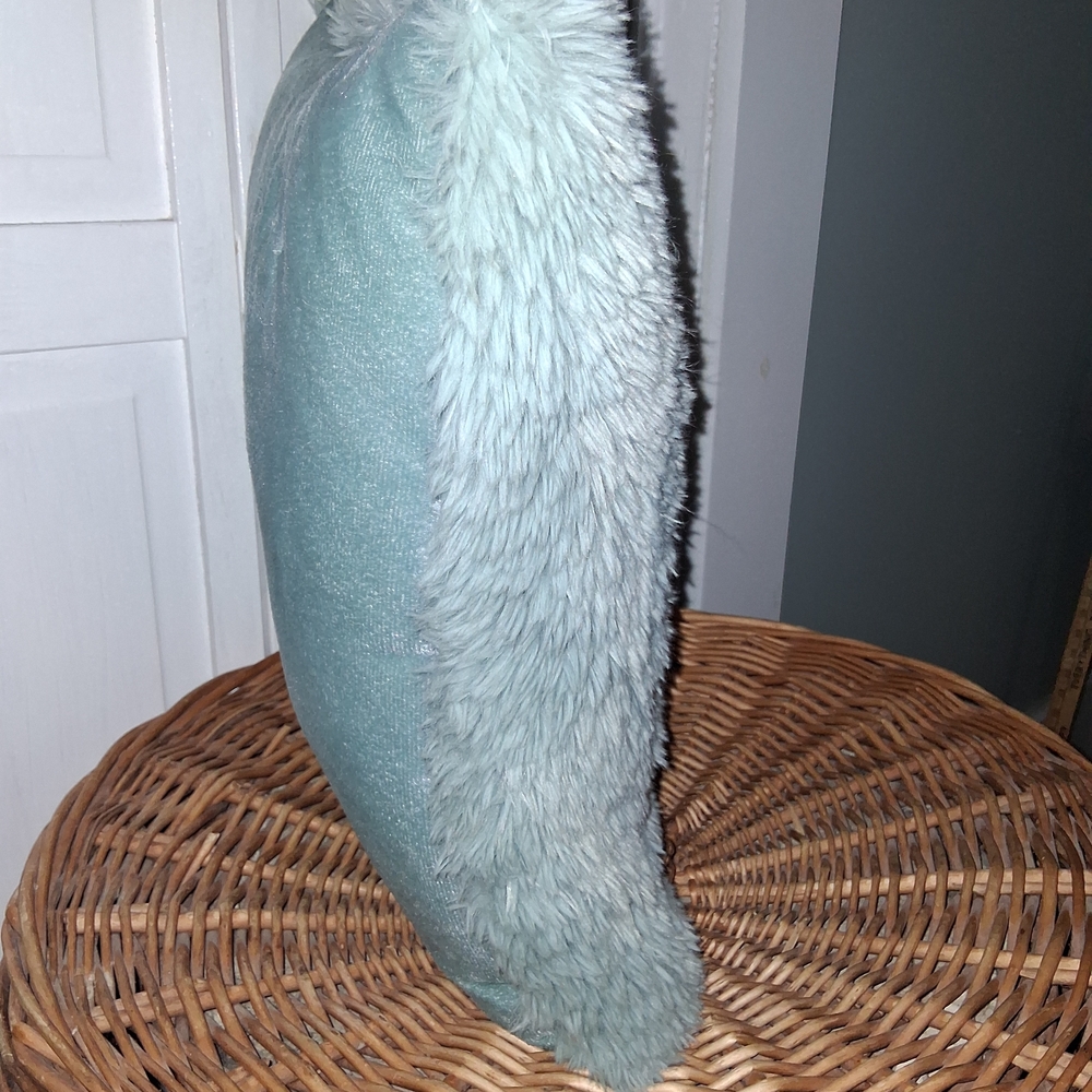 Plush Furry Gray Pillow - Picture 2 of 3
